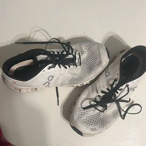 On clouds black and white